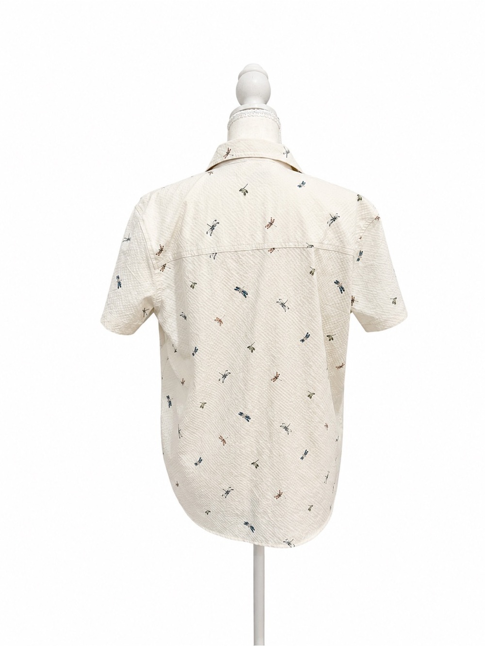 Eddie Bauer Dragonfly Print Button Front Camp Shirt Women’s Medium Outdoor Top - Picture 2 of 4